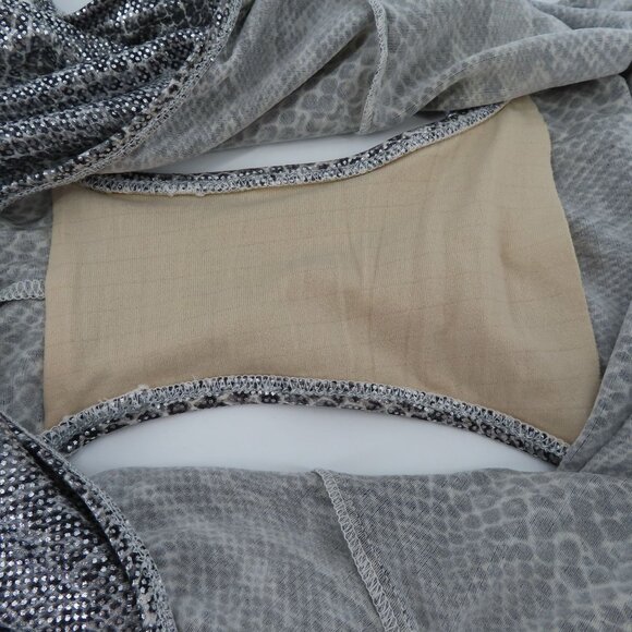 Vintage Gottex Women 12 Metallic Silver Snakeskin Snake Print One Piece Swimsuit - Picture 11 of 13